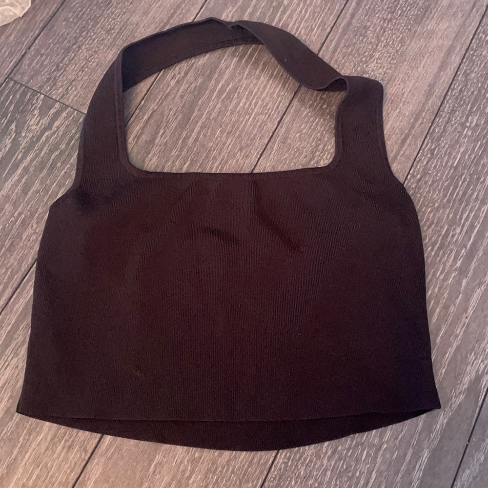 Black Halter Crop Top